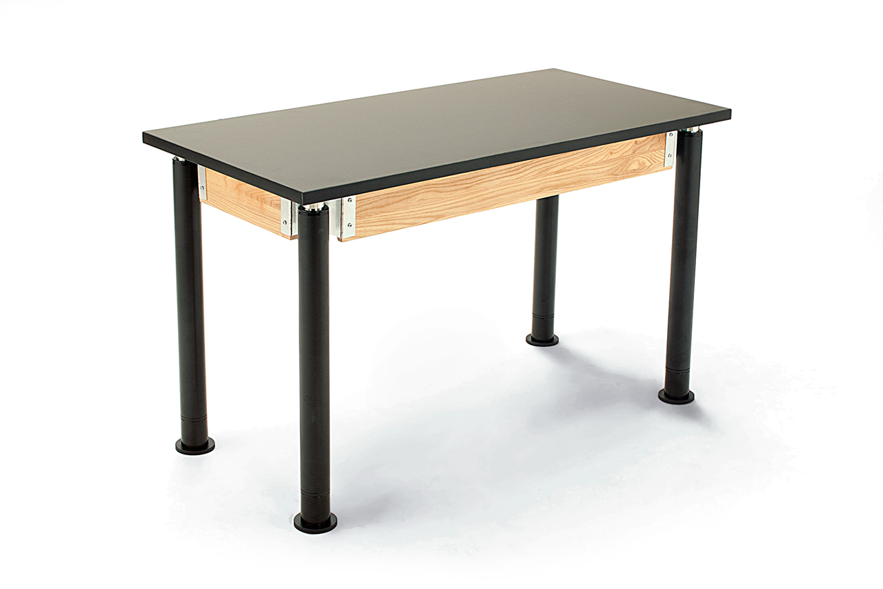 NPS Signature Science Lab Table -  Black -  24"x54" -  Phenolic Top - Black Top and Black Leg